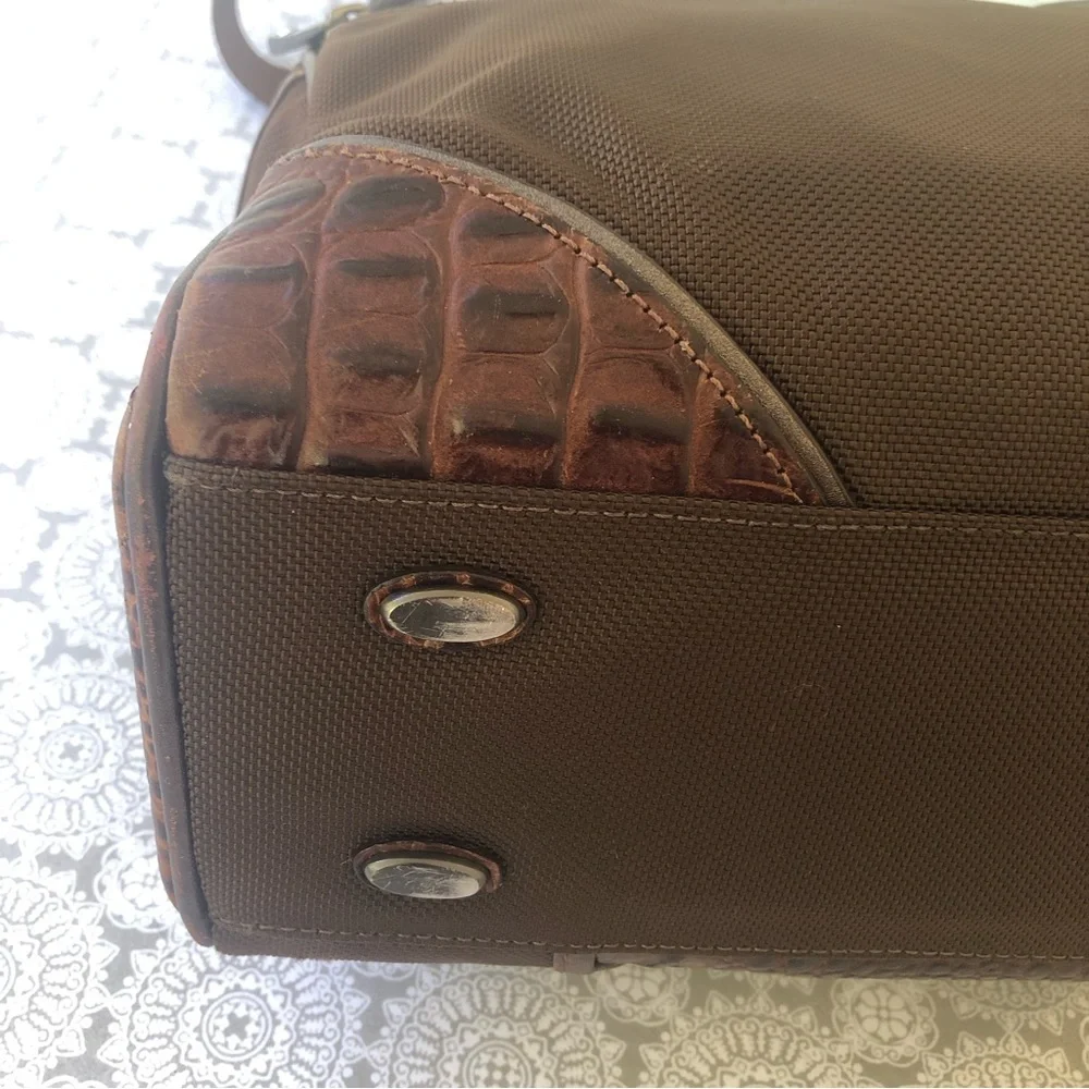 Tumi Multiple Compartment Messenger Bag Laptop Bag Travel Bag Croc Leather